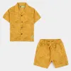 Infant Boys Cotton Woven Suit (Palm Leaves) - Yellow