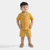 Infant Boys Cotton Woven Suit (Palm Leaves) - Yellow