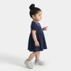 Infant Girls Jersey/Terry Knitted Frock (Flowers & Strawberry) - Navy Blue