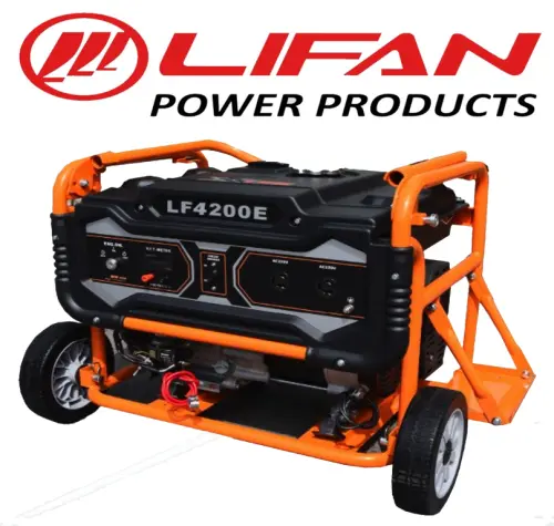 LIFAN LF7200E 6kw / 7.5 kVA Generator - Self-Starting Petrol and Gas Generator with Battery.